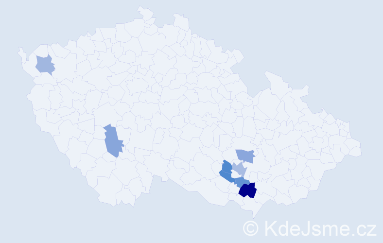 Příjmení: 'Karber', počet výskytů 12 v celé ČR
