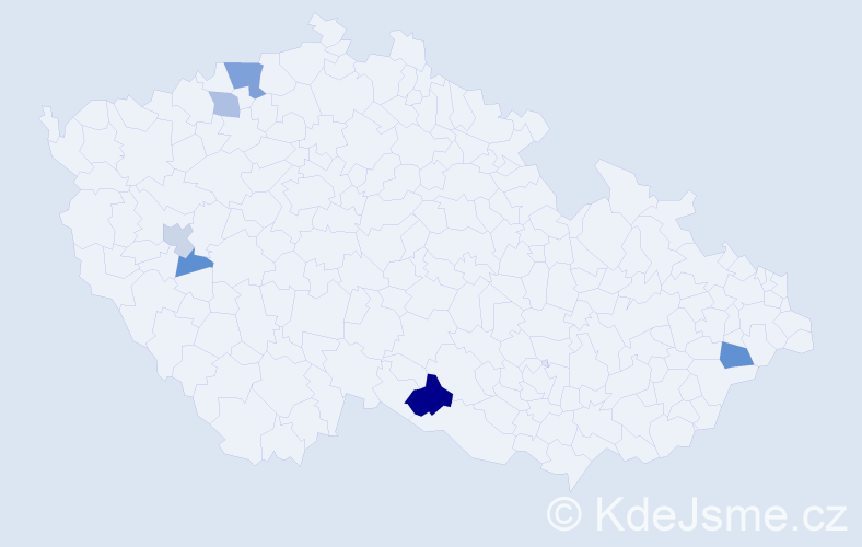 Příjmení: 'Cébe', počet výskytů 18 v celé ČR