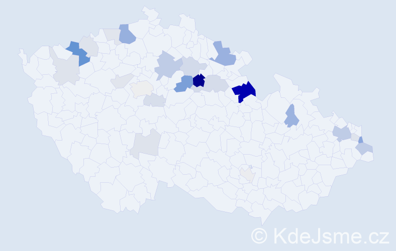 Příjmení: 'Gombošová', počet výskytů 64 v celé ČR