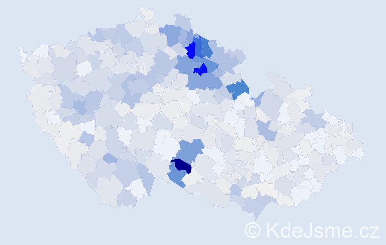 Příjmení: 'Nosek', počet výskytů 2649 v celé ČR