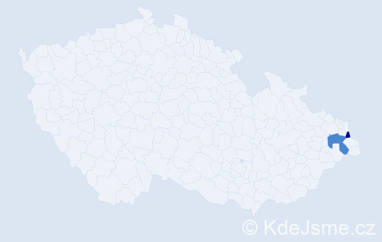 Příjmení: 'Varcop', počet výskytů 10 v celé ČR