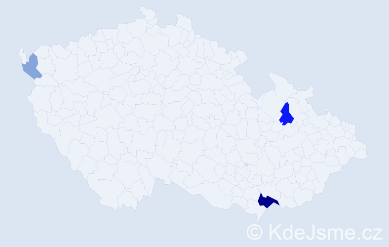 Příjmení: 'Dvoracká', počet výskytů 7 v celé ČR
