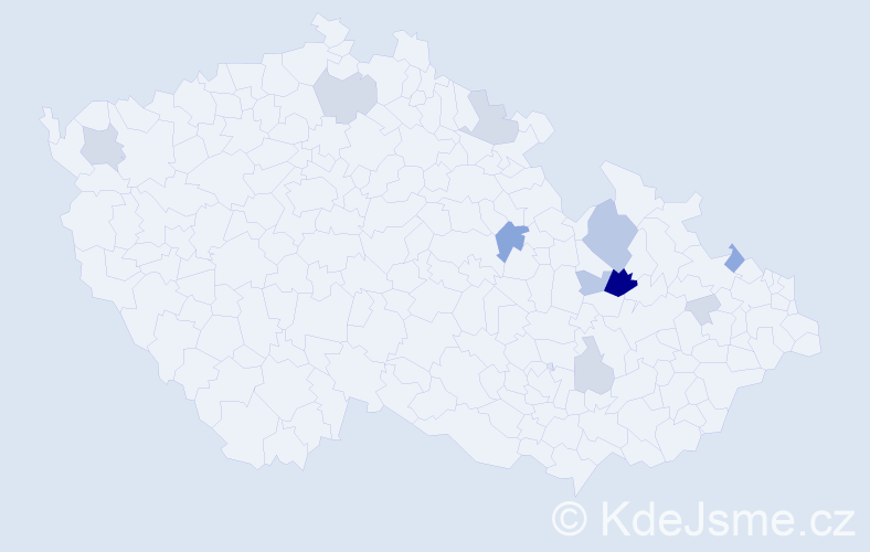 Příjmení: 'Dorušáková', počet výskytů 34 v celé ČR