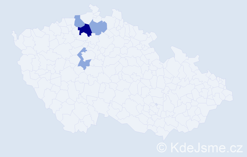 Příjmení: 'Pobl', počet výskytů 13 v celé ČR