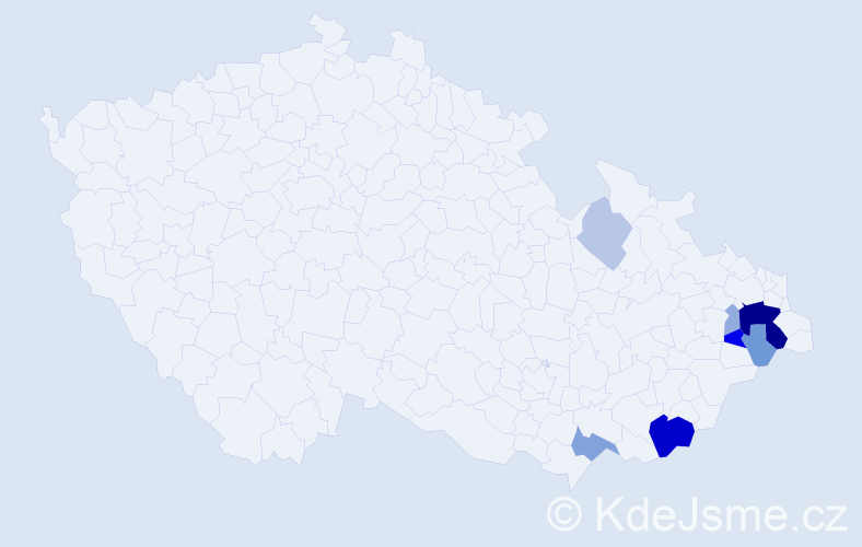 Příjmení: 'Myšinská', počet výskytů 24 v celé ČR