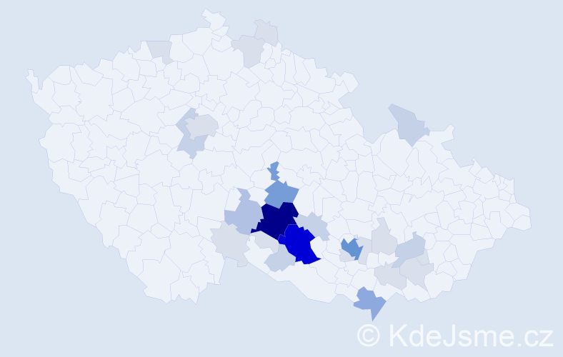 Příjmení: 'Moláková', počet výskytů 87 v celé ČR