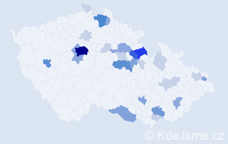 Příjmení: 'Balousová', počet výskytů 77 v celé ČR
