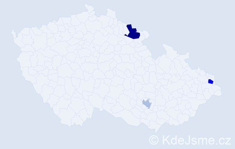 Příjmení: 'Porošin', počet výskytů 5 v celé ČR