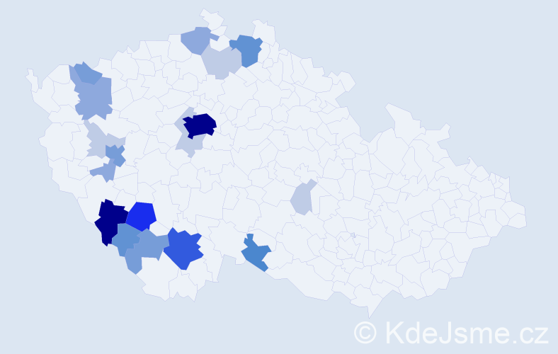 Příjmení: 'Vastl', počet výskytů 65 v celé ČR