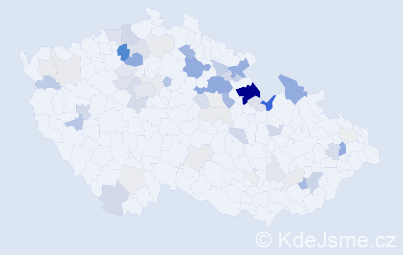 Příjmení: 'Pišl', počet výskytů 174 v celé ČR