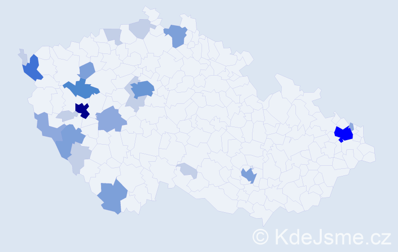 Příjmení: 'Prais', počet výskytů 62 v celé ČR