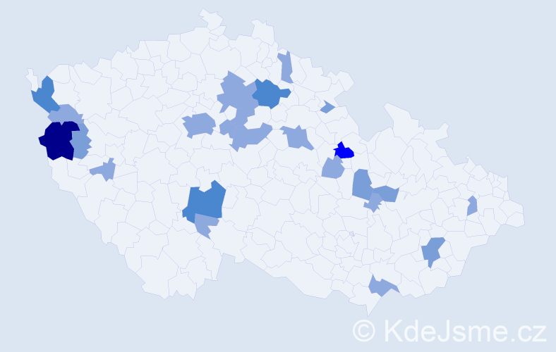 Příjmení: 'Ent', počet výskytů 45 v celé ČR