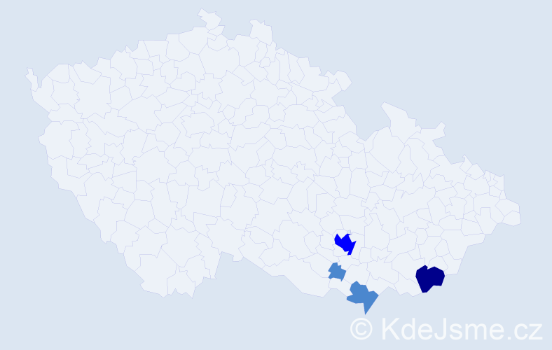 Příjmení: 'Tepalová', počet výskytů 7 v celé ČR