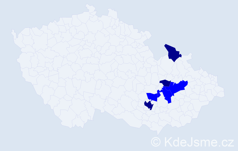 Příjmení: 'Seitler', počet výskytů 9 v celé ČR