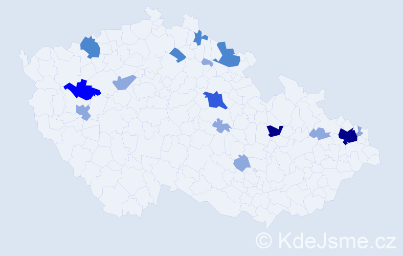 Příjmení: 'Pavuková', počet výskytů 32 v celé ČR