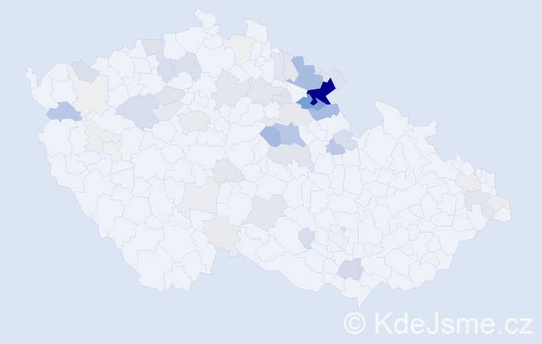 Příjmení: 'Kaválek', počet výskytů 225 v celé ČR