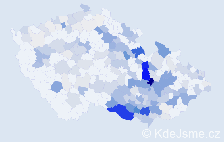 Příjmení: 'Vodák', počet výskytů 728 v celé ČR