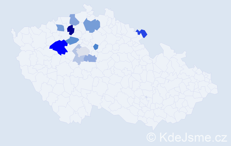 Příjmení: 'Dekoj', počet výskytů 41 v celé ČR