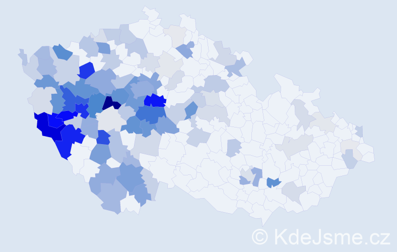 Příjmení: 'Hůrka', počet výskytů 429 v celé ČR