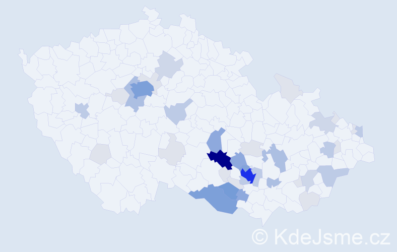 Příjmení: 'Katolický', počet výskytů 145 v celé ČR