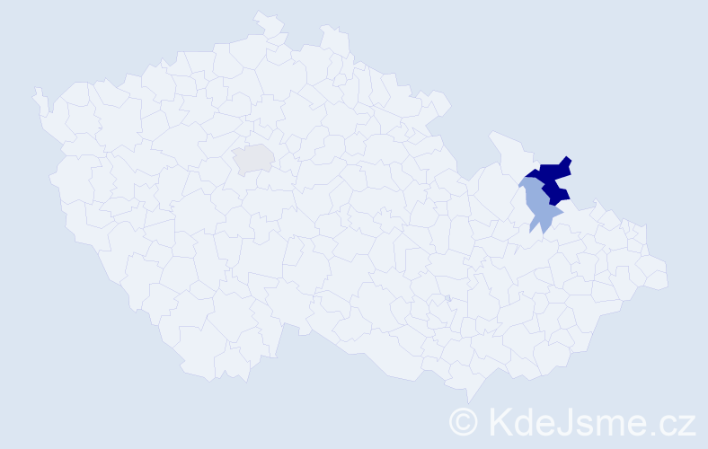Příjmení: 'Cimeráková', počet výskytů 9 v celé ČR