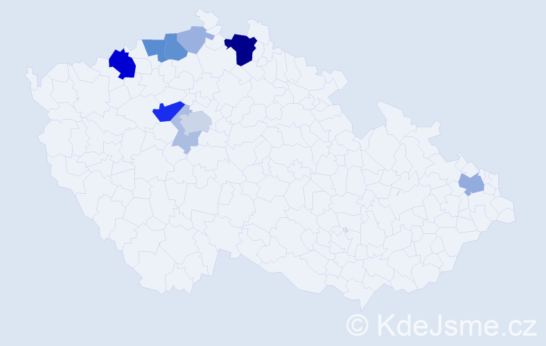 Příjmení: 'Paluba', počet výskytů 33 v celé ČR