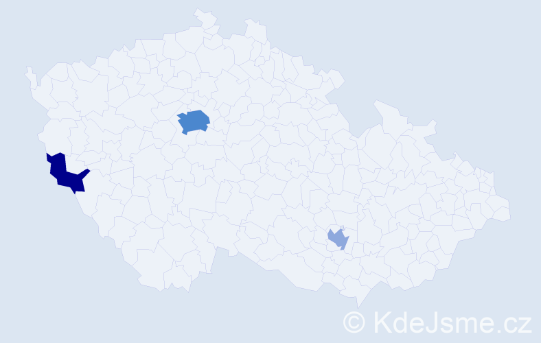 Příjmení: 'Nebehaj', počet výskytů 8 v celé ČR