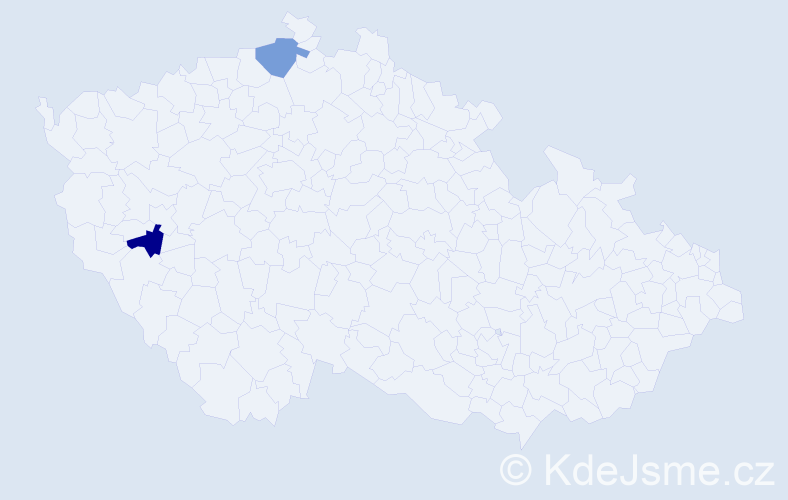 Příjmení: 'Helár', počet výskytů 2 v celé ČR