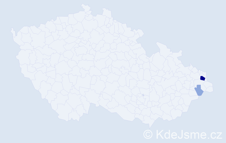 Příjmení: 'Konsek', počet výskytů 6 v celé ČR