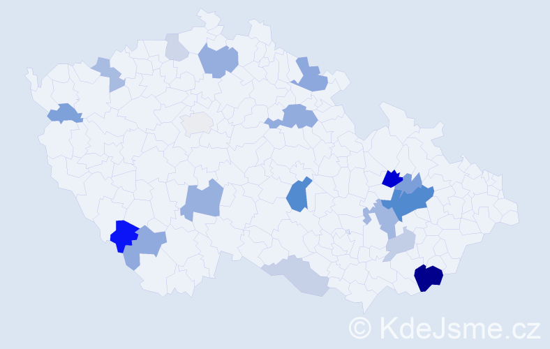 Příjmení: 'Revayová', počet výskytů 43 v celé ČR