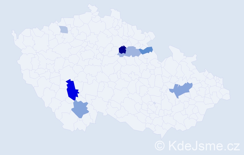 Příjmení: 'Šteier', počet výskytů 17 v celé ČR