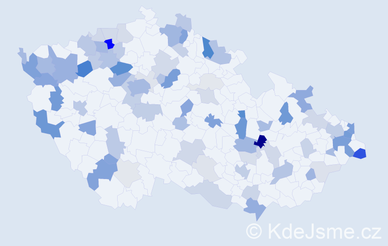 Příjmení: 'Bednár', počet výskytů 240 v celé ČR