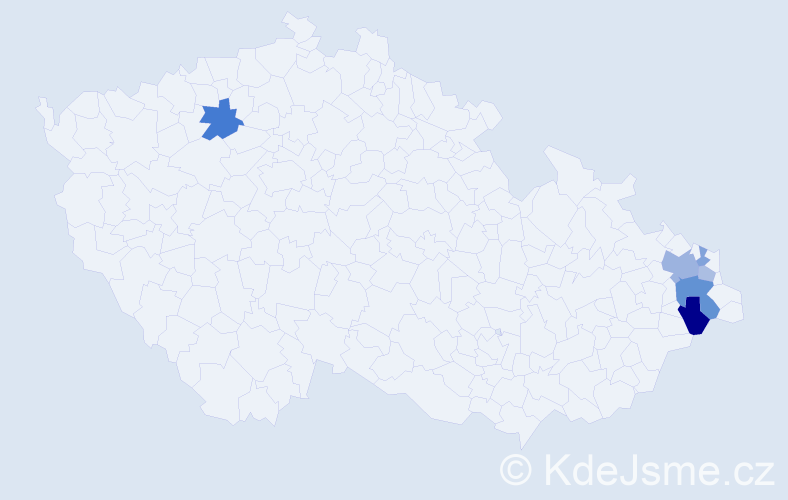 Příjmení: 'Čelinský', počet výskytů 12 v celé ČR