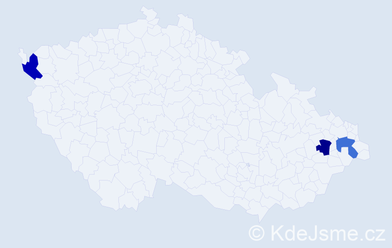 Příjmení: 'Daráková', počet výskytů 3 v celé ČR