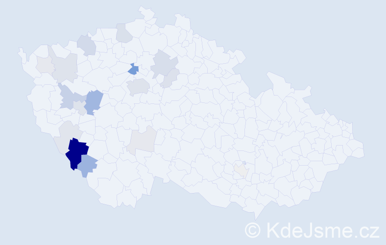 Příjmení: 'Pretl', počet výskytů 68 v celé ČR