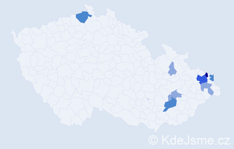 Příjmení: 'Kurus', počet výskytů 17 v celé ČR
