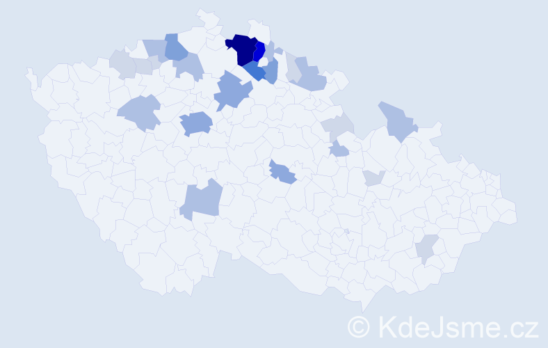 Příjmení: 'Dostrašil', počet výskytů 76 v celé ČR