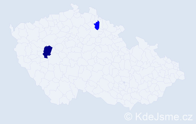 Příjmení: 'Veg', počet výskytů 7 v celé ČR