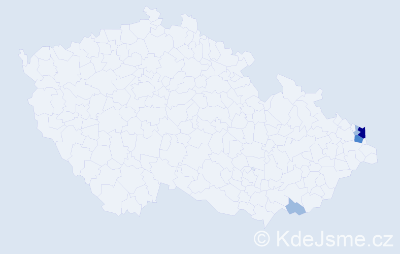 Příjmení: 'Karolczyk', počet výskytů 8 v celé ČR
