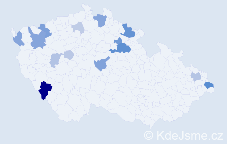 Příjmení: 'Blažko', počet výskytů 40 v celé ČR