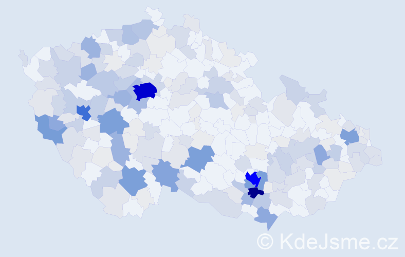 Příjmení: 'Duchoň', počet výskytů 862 v celé ČR