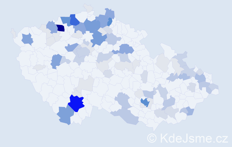 Příjmení: 'Daňo', počet výskytů 335 v celé ČR