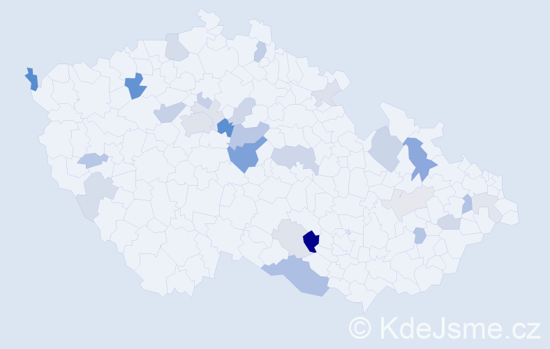 Příjmení: 'Vaváková', počet výskytů 63 v celé ČR