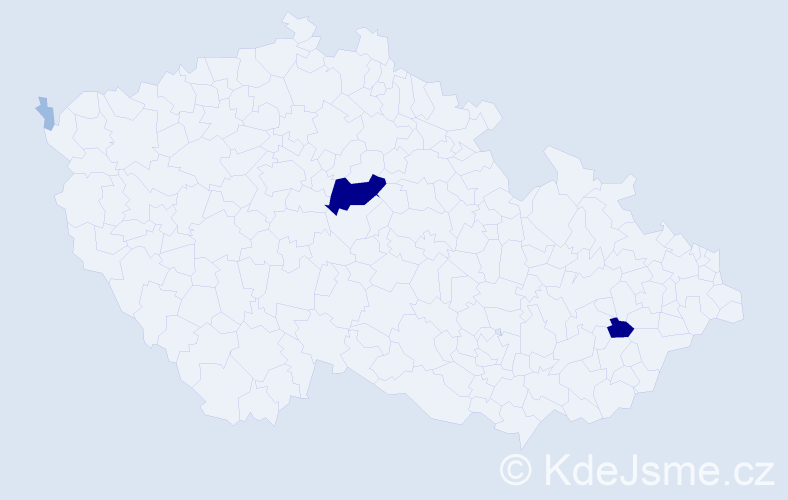 Příjmení: 'Dudlák', počet výskytů 9 v celé ČR