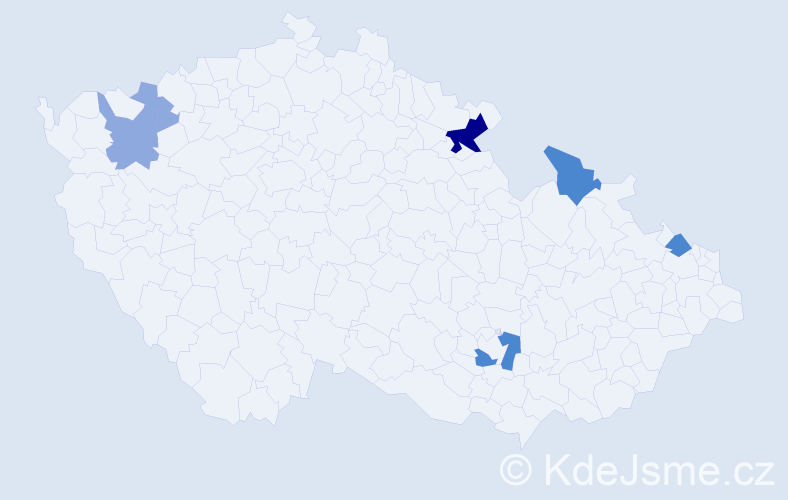 Příjmení: 'Gavelek', počet výskytů 13 v celé ČR