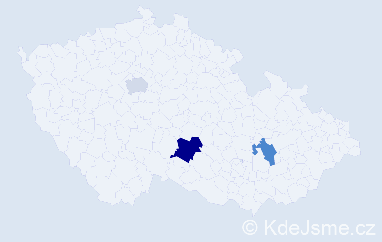 Příjmení: 'Domjenová', počet výskytů 4 v celé ČR