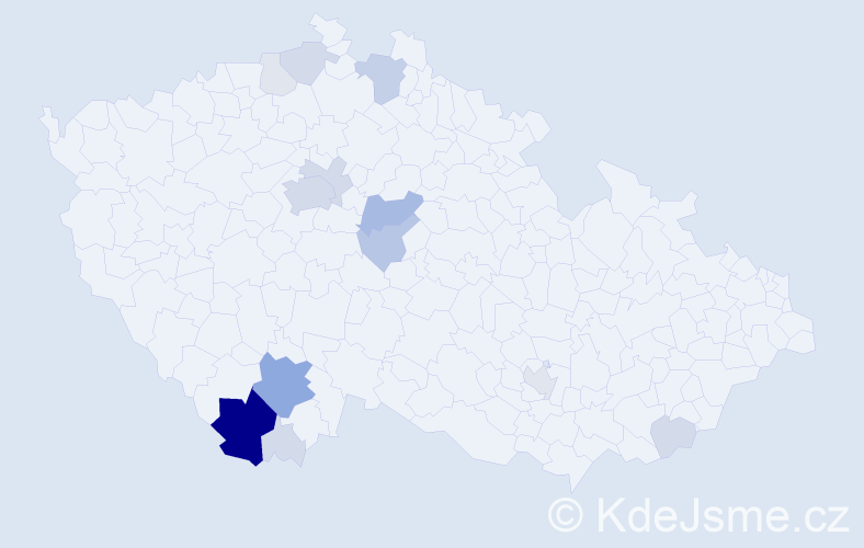 Příjmení: 'Gallistl', počet výskytů 64 v celé ČR