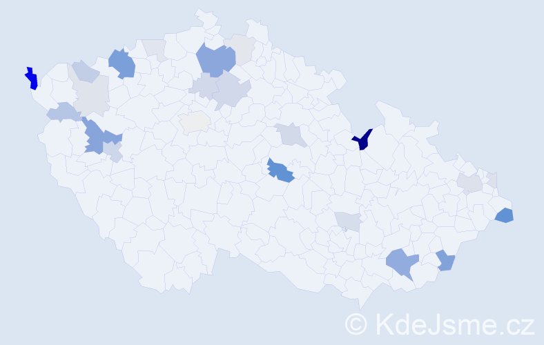 Příjmení: 'Dzurová', počet výskytů 57 v celé ČR
