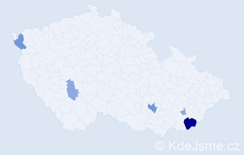 Příjmení: 'Dzuráková', počet výskytů 12 v celé ČR