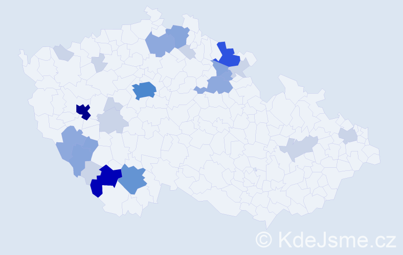 Příjmení: 'Ládová', počet výskytů 73 v celé ČR